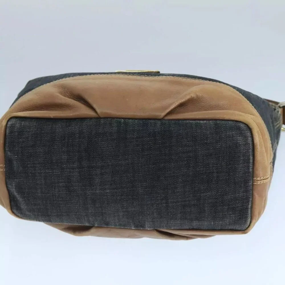 BURBERRY Blue Label Shoulder Bag Denim Black - Picture 9 of 16
